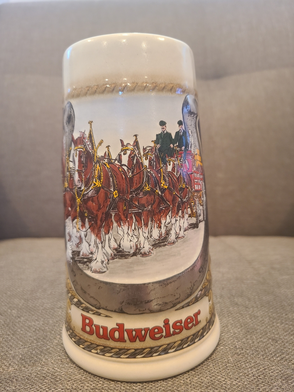 Vintage 1986 Budweiser Anheuser Busch Horseshoe Beer Stein
